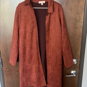 Philosophy Red Long Open Front Coat/Blazer